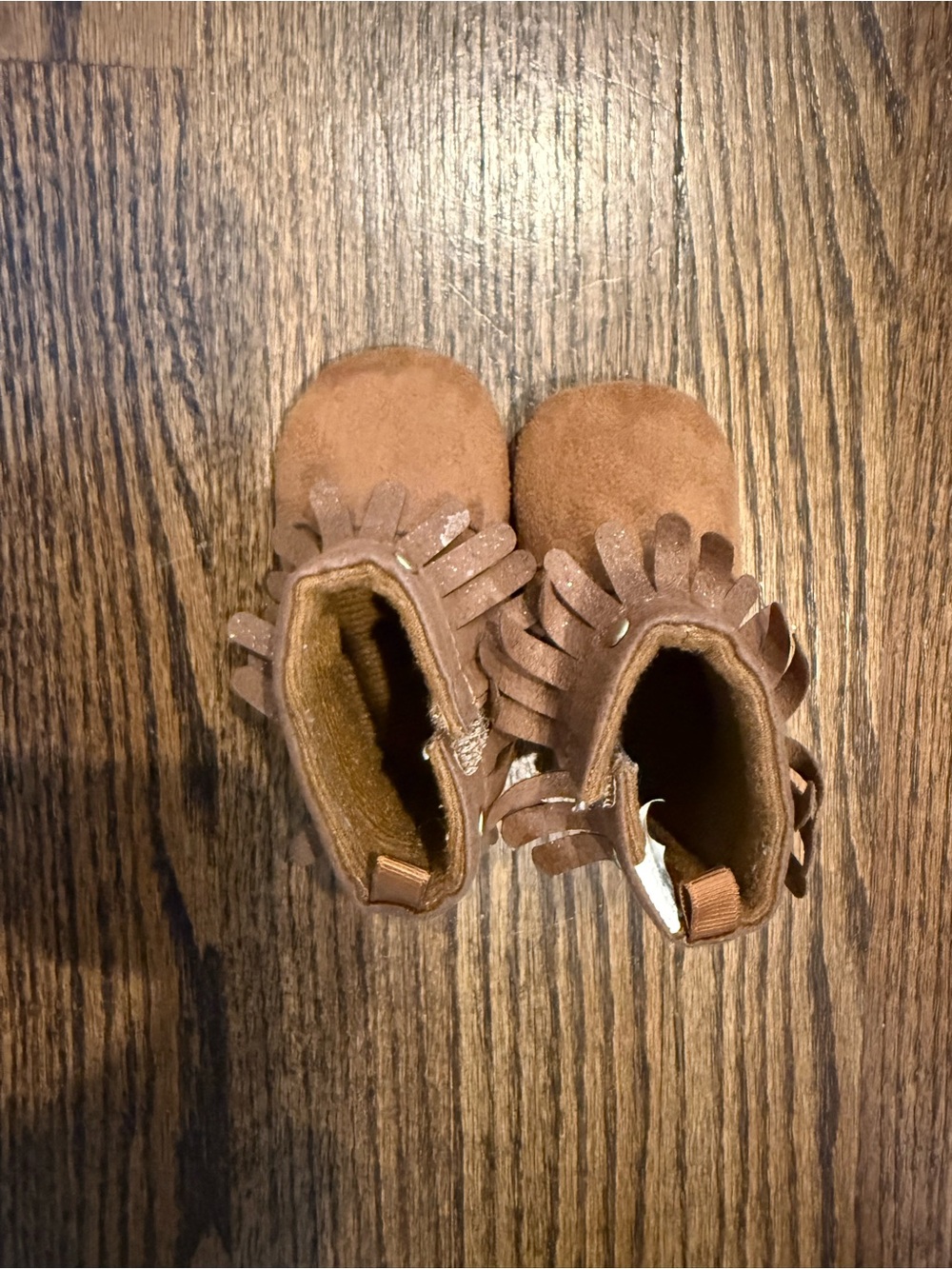 Baby Girl Brown Fringe Moccasin Boots size 1